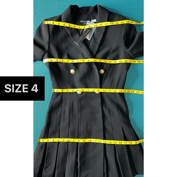 Alice + Olivia Kyrie Black Tuxedo Pleated Skirt Mini Dress - Picture 9 of 16